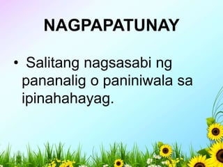 MGA PAHAYAG SA PAGBIBIGAY NG PATUNAY - WIKA.pptx