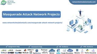 networksimulationtools.com
CloudSim
Fogsim
PhD Guidance
MS Guidance
Assignment Help Homework Help
www.networksimulationtools.com/masquerade-attack-network-projects/
Masquerade Attack Network Projects
 