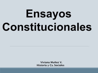 Ensayos
Constitucionales
Viviana Muñoz V.
Historia y Cs. Sociales
 