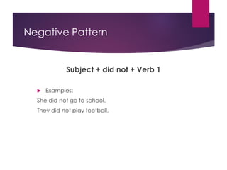 Mastering Simple Past Tense: Negative and Interrogative Sentences for ...