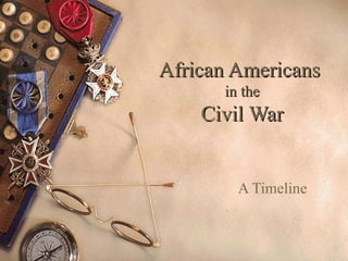 African AmericansAfrican Americans
in thein the
Civil WarCivil War
A Timeline
 
