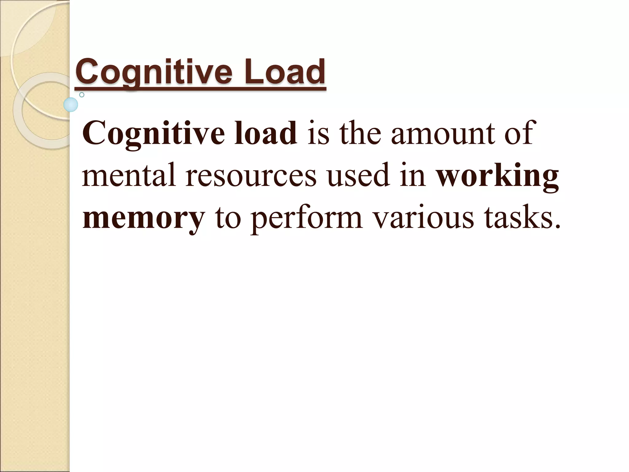 Cognitive Load and its Value in Instructional Design | PPT