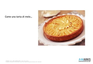 Come una torta di mele…
COPYRIGHT © 2013 – WWW.A-MARKSFACTORY.IT -Tutti i diritti riservati.
E' proibita la riproduzione, anche parziale, in ogni forma o mezzo, senza espresso permesso scritto dell'autore
 