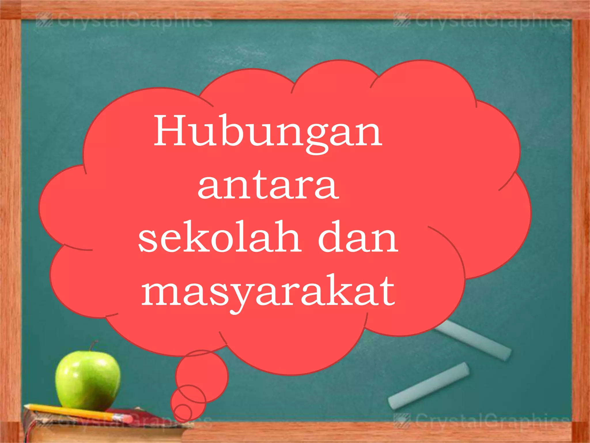 Hubungan
antara
sekolah dan
masyarakat
 