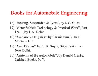 Comprehensive Introduction to Automobile Engineering: Concepts, History ...