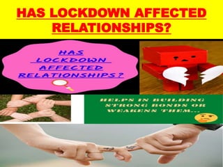 HAS LOCKDOWN AFFECTED
RELATIONSHIPS?
 