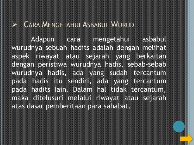 Asbabun nuzuldan asbabul wurud
