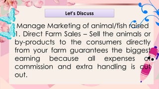 Effective Marketing and Harvesting Strategies for Farm Animals and Fish ...