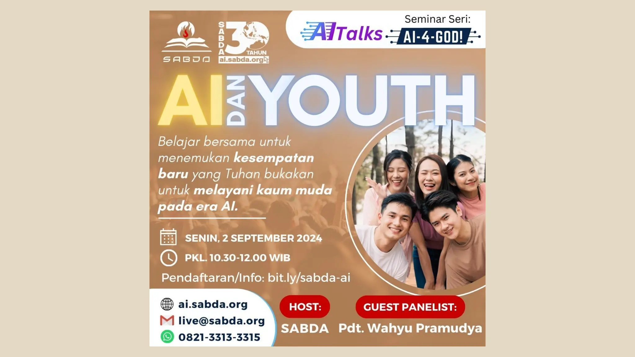 SABDA Ministry Learning Center - AI Talks: AI dan Youth