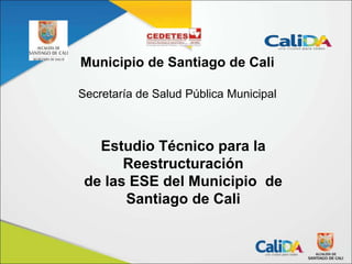 Municipio de Santiago de Cali 
Secretaría de Salud Pública Municipal 
Estudio Técnico para la 
Reestructuración 
de las ESE del Municipio de 
Santiago de Cali 
 