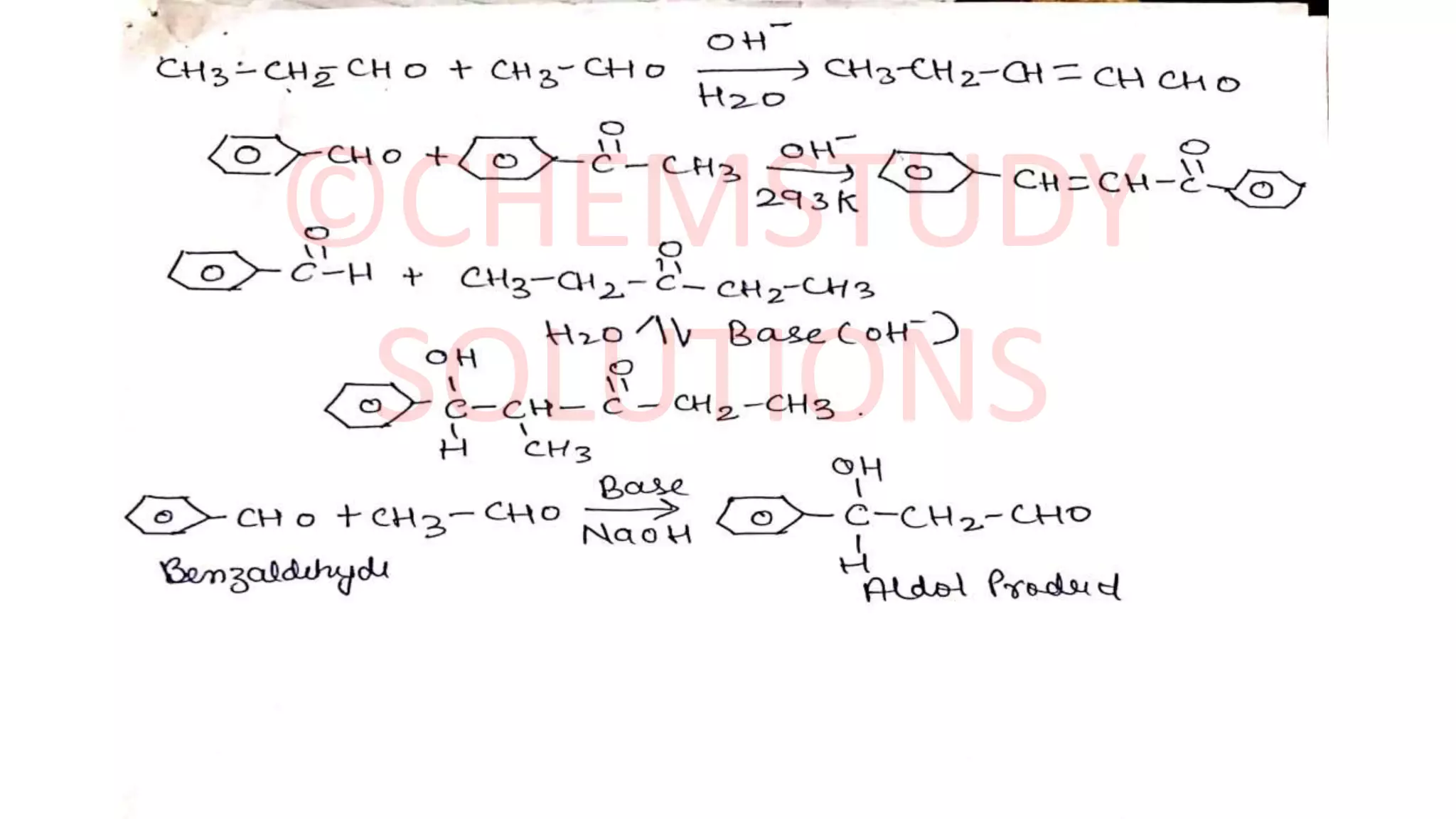 Generic Condensation Rxn Aldol Condensation || with Mechanism || Aldehyde ketones Chemical Rxn ...