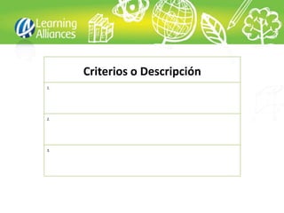 Criterios o Descripción
1.




2.




3.
 