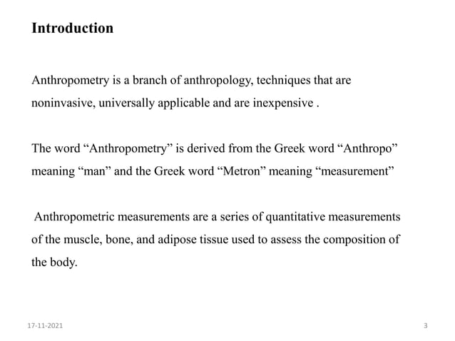 Anthropometric measurements | PPTX