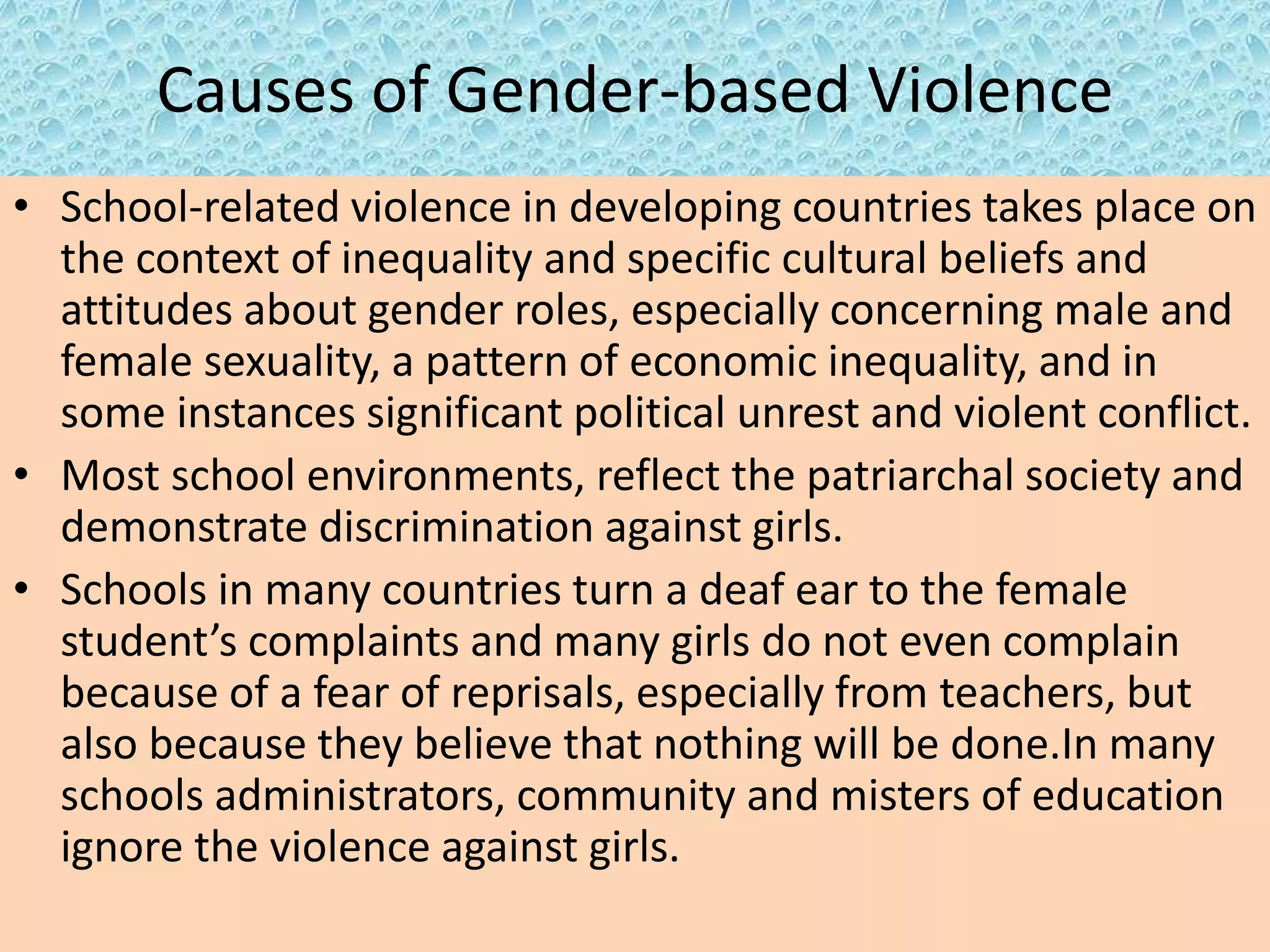 Gender Based Violence in Schools: Problems, Challenges and Measures | PPTX