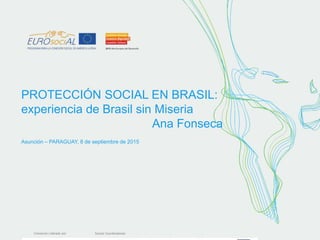 Consorcio Liderado por Socios Coordinadores
PROTECCIÓN SOCIAL EN BRASIL:
experiencia de Brasil sin Miseria
Ana Fonseca
Asunción – PARAGUAY, 8 de septiembre de 2015
 