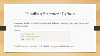 Statemen Nama Python PPT Analisis Data ALGORITMA & PEMROGRAMAN | PPTX