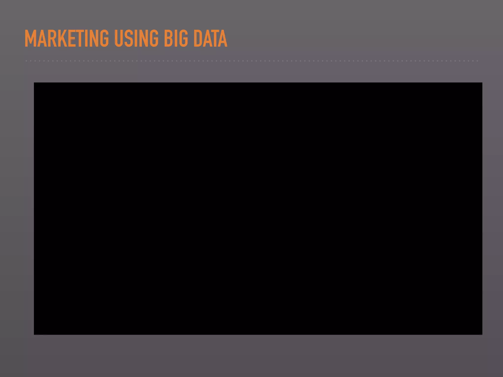 MARKETING USING BIG DATA
 