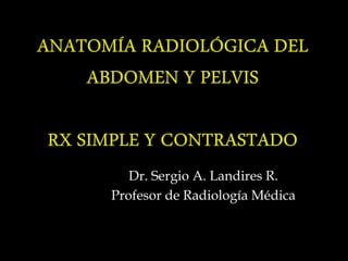 Dr. Sergio A. Landires R.
Profesor de Radiología Médica
 