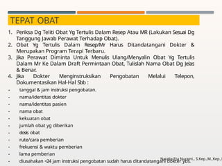 Termin Obat PERAN PERAWAT PEMBERIAN OBAT & PENGELOLAAN | PPTX