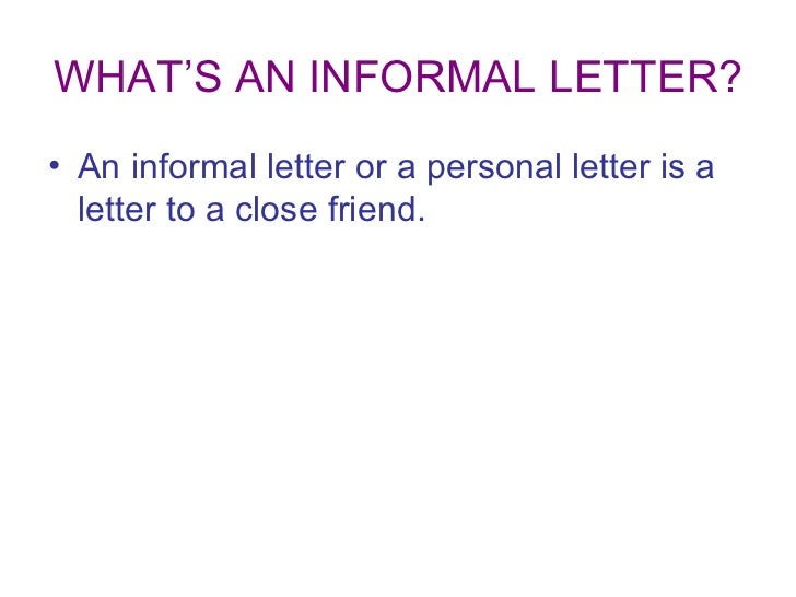 How to write an informal letter powerpoint