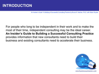 An Insider's Guide to Building a Successful Consulting Practice | PPT