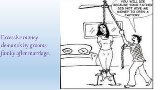 Excessive money
demands by grooms
family after marriage.
 
