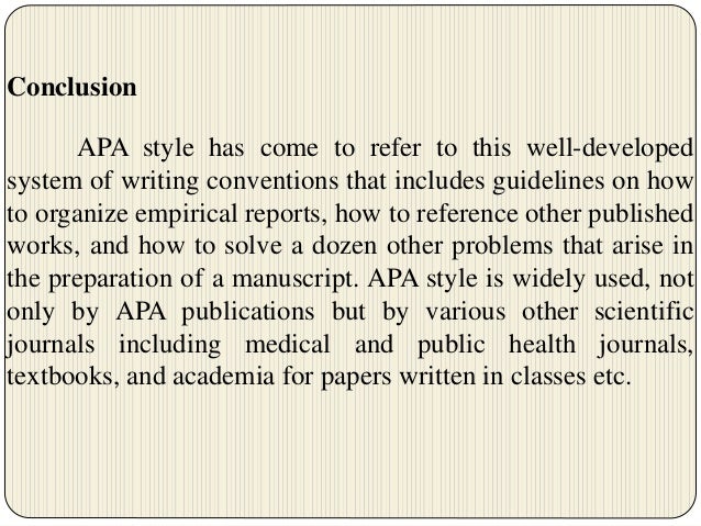 ppt apa apa format for conclusion