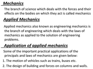 Comprehensive Introduction to Applied Mechanics and Force Systems in ...