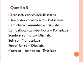 Divisão e classificação silábica