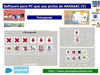 Software para PC que usa pictos de ARASAAC (V)
Pictoagenda

http://www.pictoaplicaciones.com

 