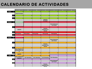 CALENDARIO DE ACTIVIDADES 