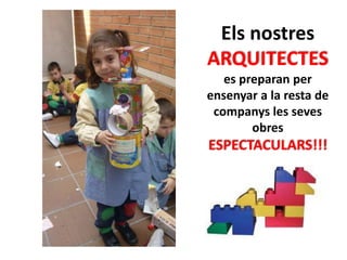 Els nostres
ARQUITECTES
es preparan per
ensenyar a la resta de
companys les seves
obres
ESPECTACULARS!!!
 
