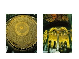 CÚPULA DE MADERA DORADA DE LA MEZQUITA DE OMAR
Y DETALLE DEL INTERIOR
 