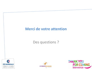 Merci de votre attention
Des questions ?
 