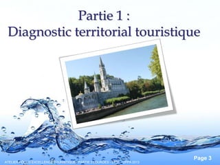 Pour plus de modèles : Modèles Powerpoint PPT gratuits
Page 3
Partie 1 :
Diagnostic territorial touristique
ATELIER PÔLE D’EXCELLENCE TOURISTIQUE : PARTIE 3 LOURDES - LTDT - UPPA 2013
 
