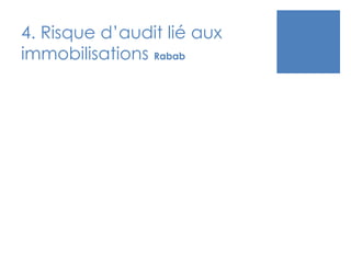 4. Risque d’audit lié aux
immobilisations Rabab
 