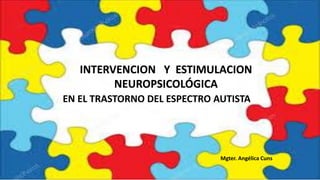 INTERVENCION Y ESTIMULACION
NEUROPSICOLÓGICA
EN EL TRASTORNO DEL ESPECTRO AUTISTA
Mgter. Angélica Cuns
 