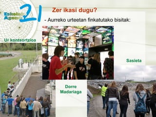 Zer ikasi dugu? - Aurreko urteetan finkatutako bisitak: Ur kontsortzioa Sasieta Dorre Madariaga 