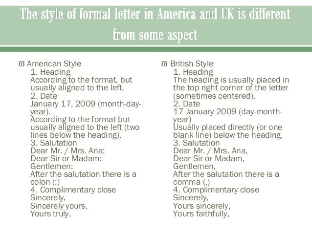 heading for a formal letter