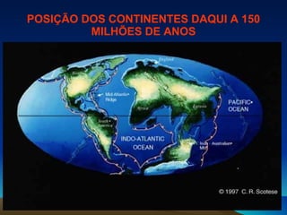 POSIÇÃO DOS CONTINENTES DAQUI A 150 MILHÕES DE ANOS 