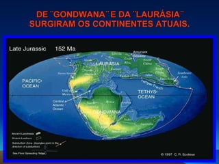 DE ¨GONDWANA ¨  E DA ¨LAURÁSIA ¨  SURGIRAM OS CONTINENTES ATUAIS . 
