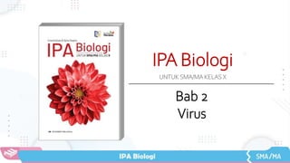 IPA Biologi
UNTUK SMA/MA KELAS X
Bab 2
Virus
 