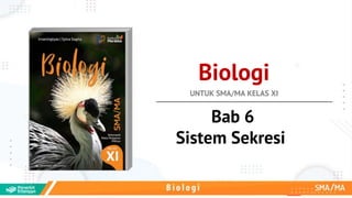 Biologi
UNTUK SMA/MA KELAS XI
Bab 6
Sistem Sekresi
 