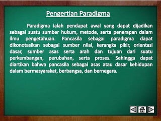 PANCASILA SEBAGAI PARADIGMA KEHIDUPAN DALAM MASYARAKAT BERBANGSA DAN ...
