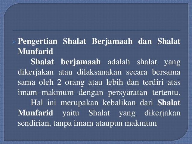 Ppt Bab Vii Shalat Berjama Ah Dan Shalat Munfarid