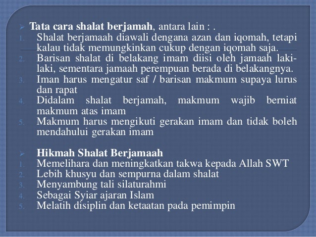 Ppt Bab Vii Shalat Berjama Ah Dan Shalat Munfarid