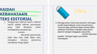 PPT BAHASA INDONESIA TENTANG TEKS EDITORIAL pptx | PPTX