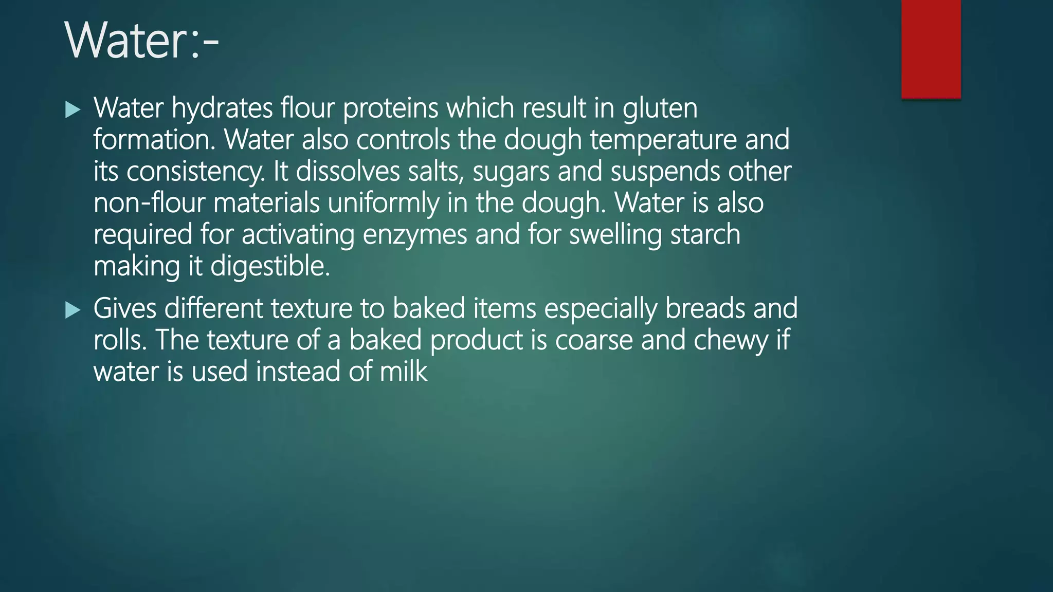 Role of ingredients in bakery industry | PPTX
