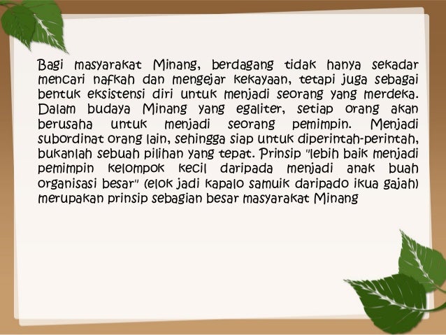 Sajian Kelompok 6 Antropologi Sistem Mata Pencaharian Minangkabau