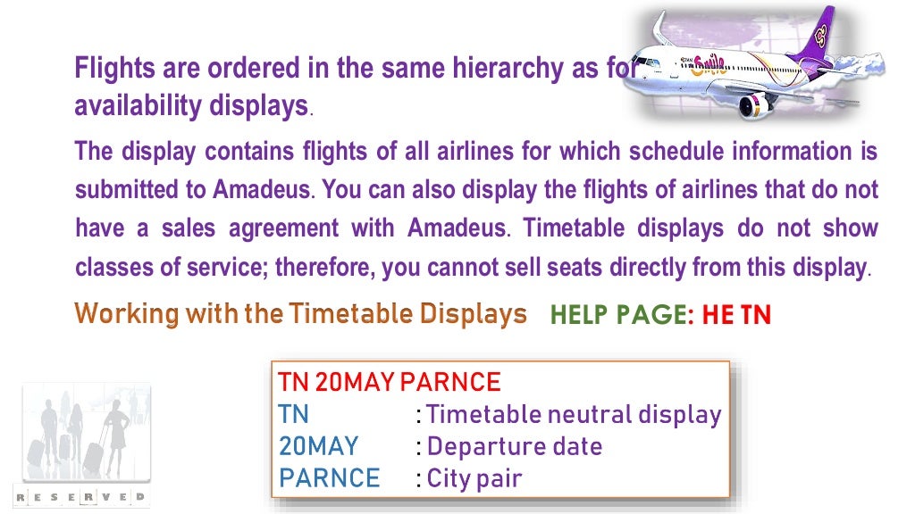 Basic Reservation and Ticketing AMADEUS selling platform connect bsp